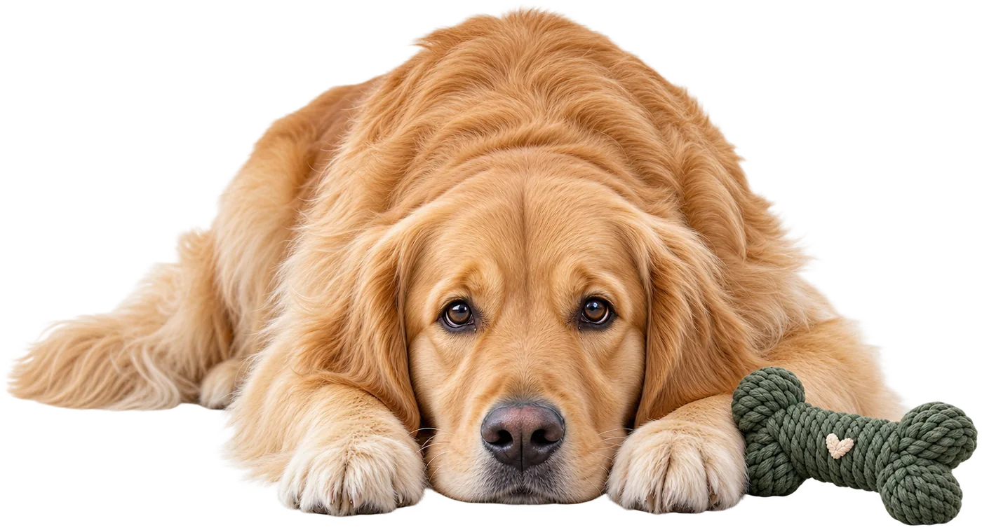 Golden Retriever liegt entspannt